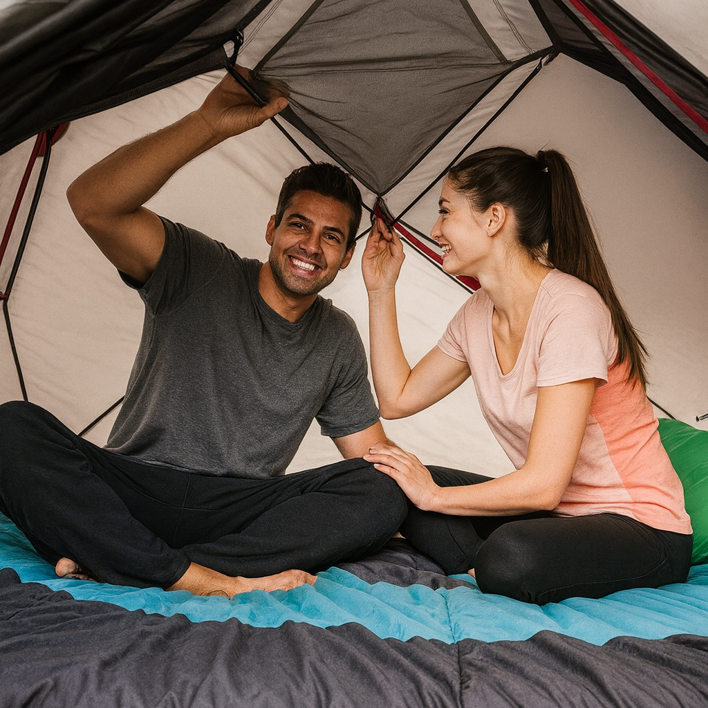 Tente Camping 2 Personnes - Nylon 20D Double Couche Étanche