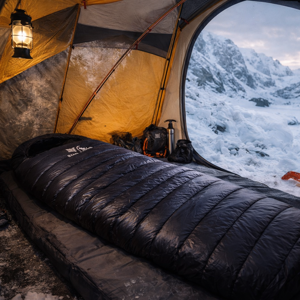 Sac de Couchage en Duvet d’Oie Noir