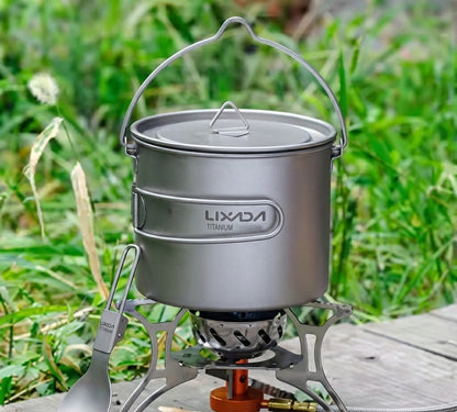 Pot léger en titane avec fourchette pliante - 750/900/1100ml