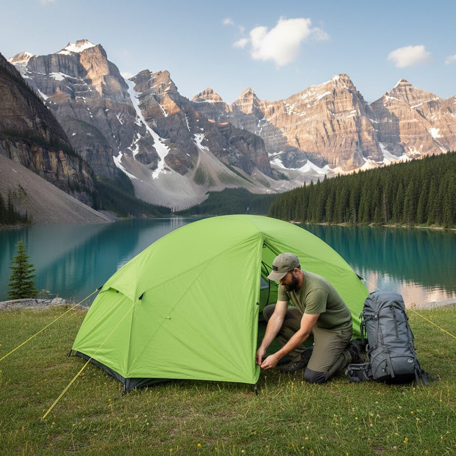 Tente Camping 2 Personnes - Nylon 20D Double Couche Étanche